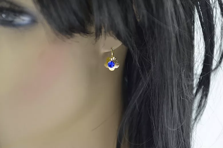 Safír 14k žlté zlato  Vintage craft vec028y